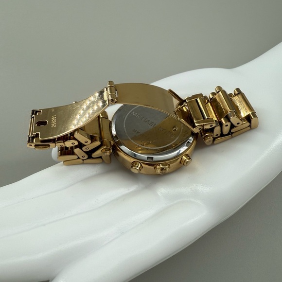 Michael Kors Gold Crystal Embellished Chronograph Watch - Picture 5 of 10